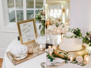Coastal Bay Head Yacht Club fall wedding reception details cake