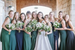 Coastal Bay Head Yacht Club fall wedding bridesmaids