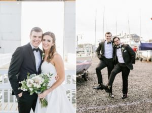 Coastal Bay Head Yacht Club fall wedding sailboats at dock