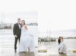Coastal Bay Head Yacht Club fall wedding dancing on dock