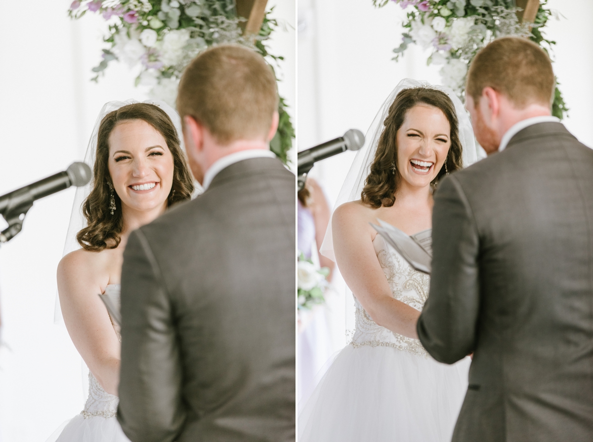 A Fun and Playful wedding at the Ryland Inn Coach House ceremony laughter