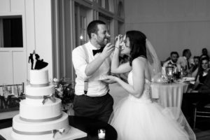 A Fun and Playful wedding at the Ryland Inn Coach House cake cutting
